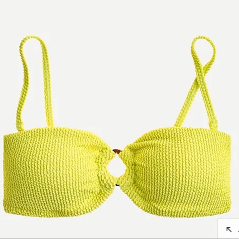 NWT J. Crew Yellow Scrunchie Bikini Top Medium